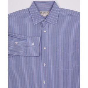 Paul Stuart Blue Red Striped Cotton Dress Shirt (40) 15 3/4 - 32/33